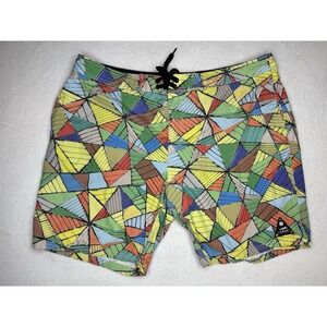 Element Watershorts Sz 36 Geometric Surf Swim Board Shorts Colorful